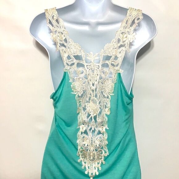 Touch Blue Tank full lace back Size Medium - Picture 7 of 11